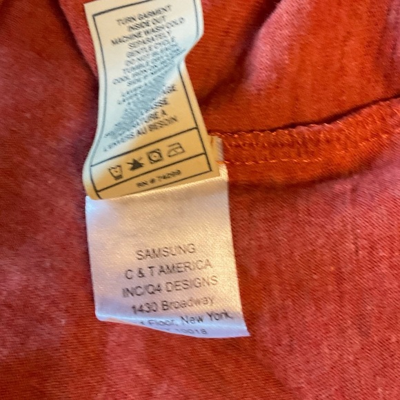 7 For All Mankind Orange Tee with Black Details - Picture 7 of 7